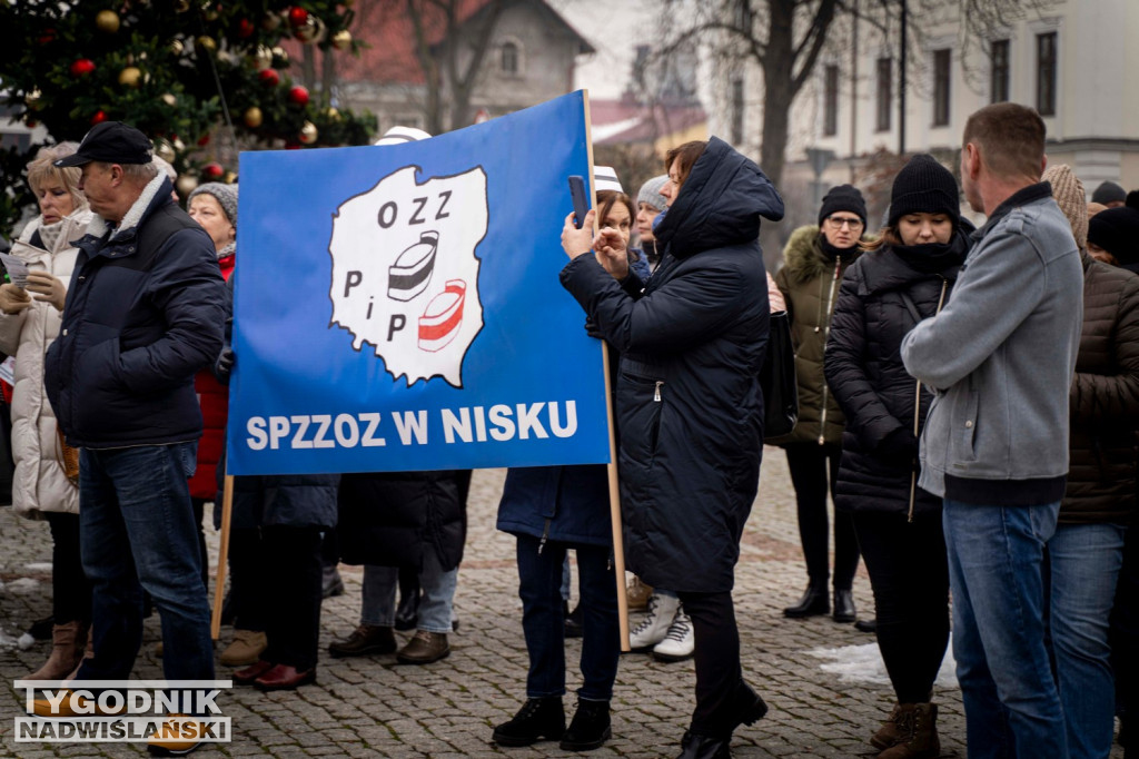 Protest przed szpitalem w Nisku