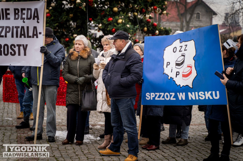 Protest przed szpitalem w Nisku