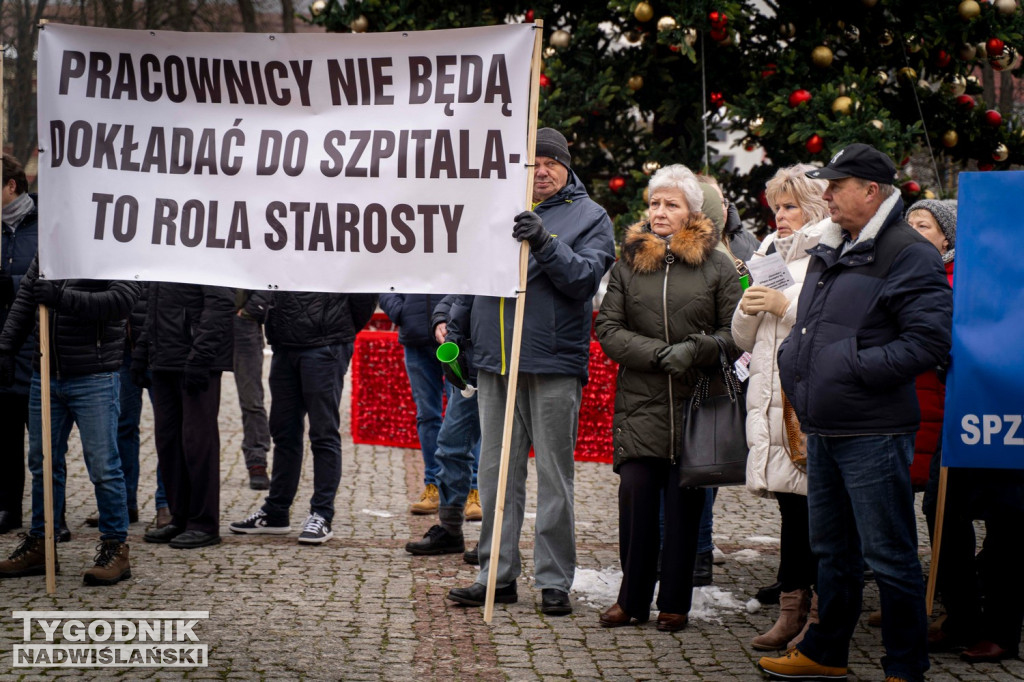 Protest przed szpitalem w Nisku