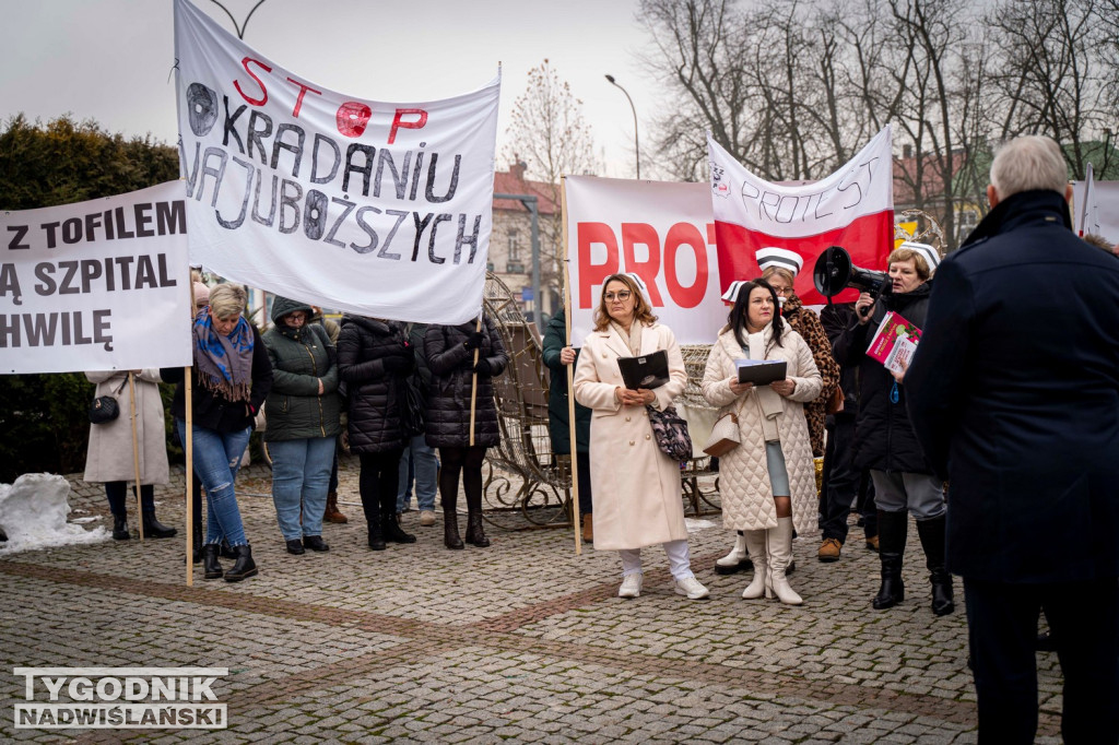 Protest przed szpitalem w Nisku