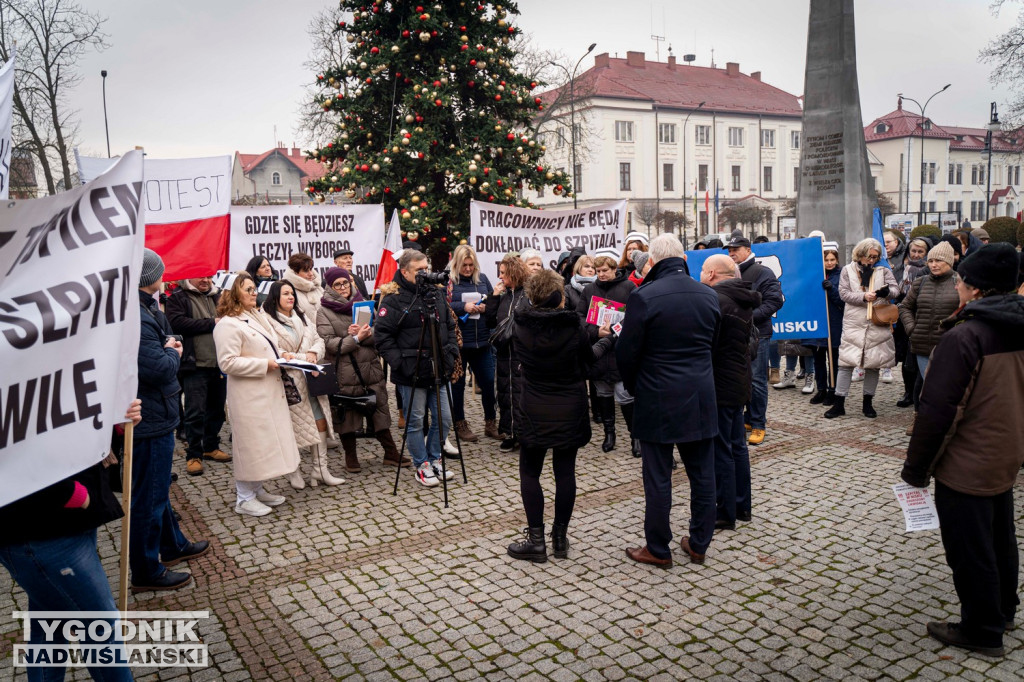 Protest przed szpitalem w Nisku