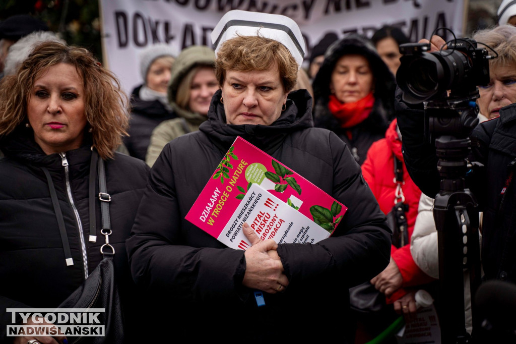 Protest przed szpitalem w Nisku