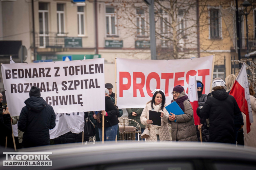 Protest przed szpitalem w Nisku