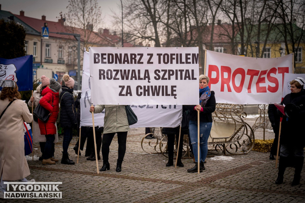 Protest przed szpitalem w Nisku