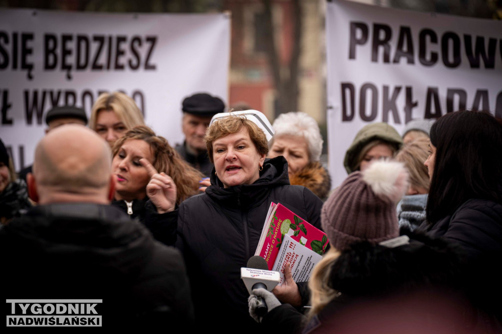 Protest przed szpitalem w Nisku