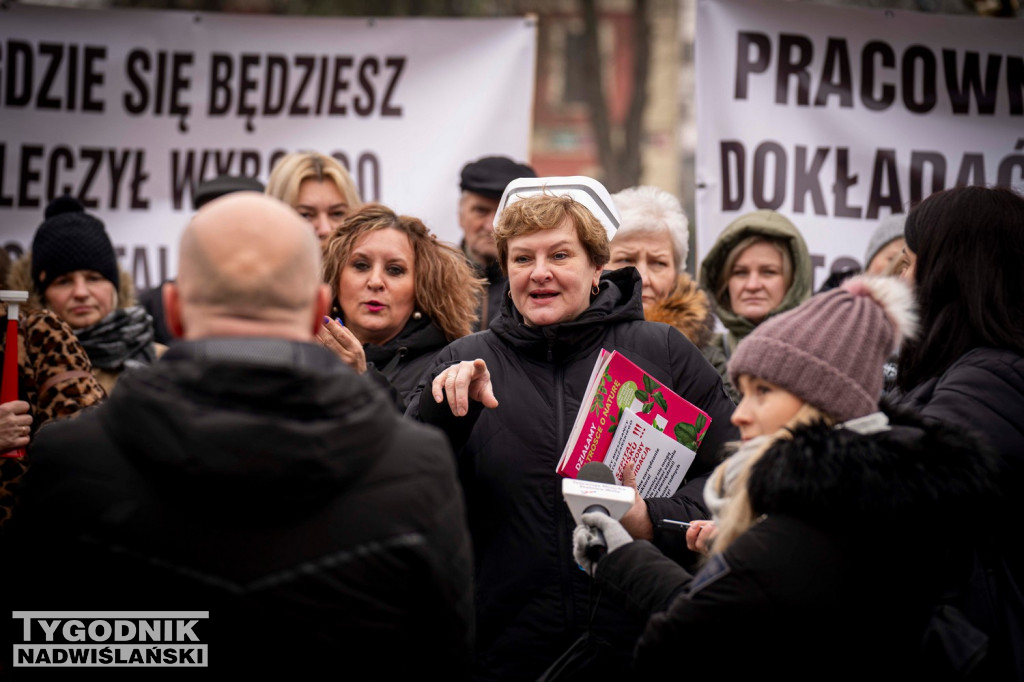 Protest przed szpitalem w Nisku