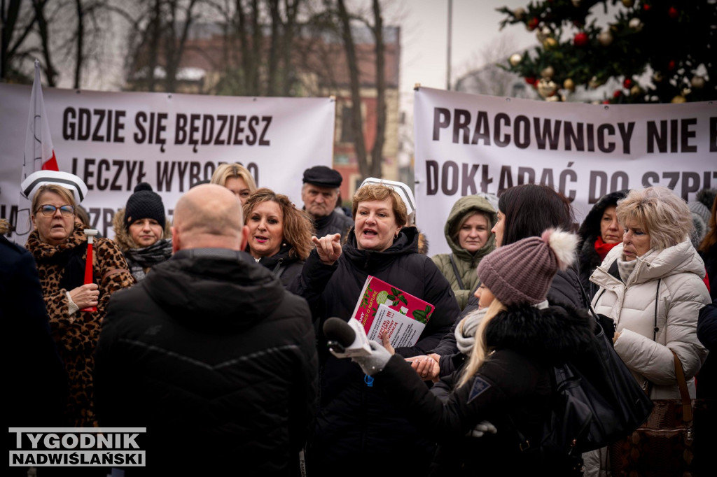 Protest przed szpitalem w Nisku