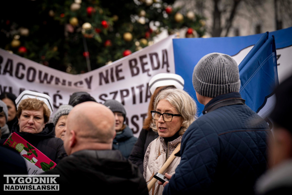 Protest przed szpitalem w Nisku