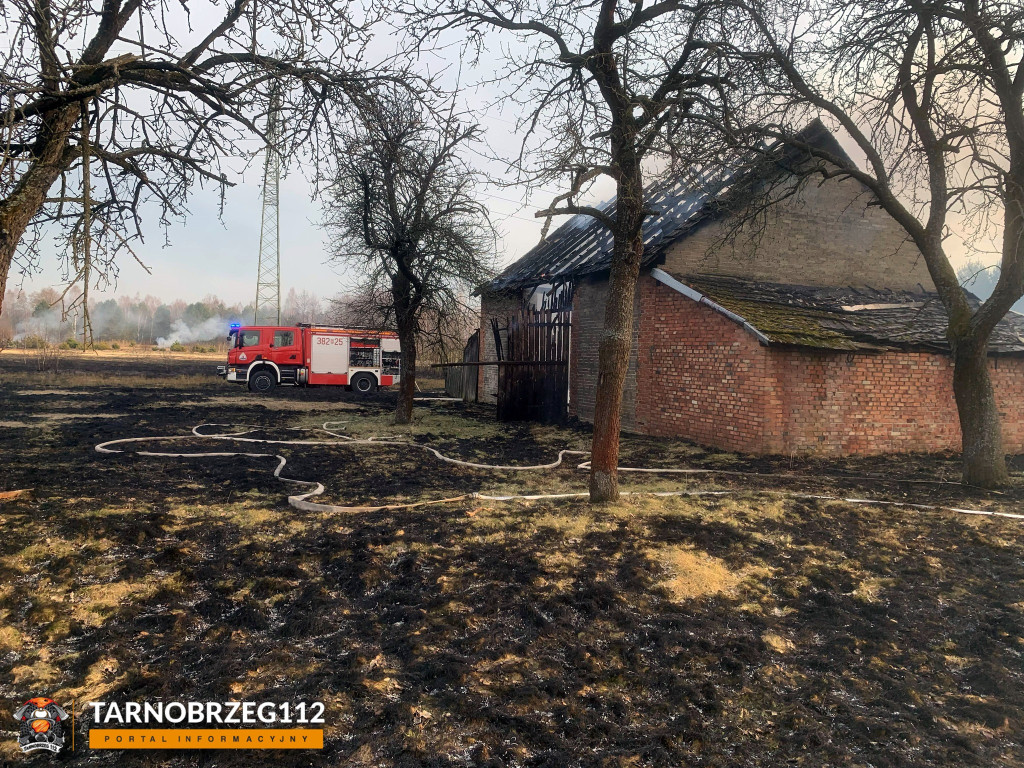 Pożar w Ślęzakach w gm. Baranów Sandomierski