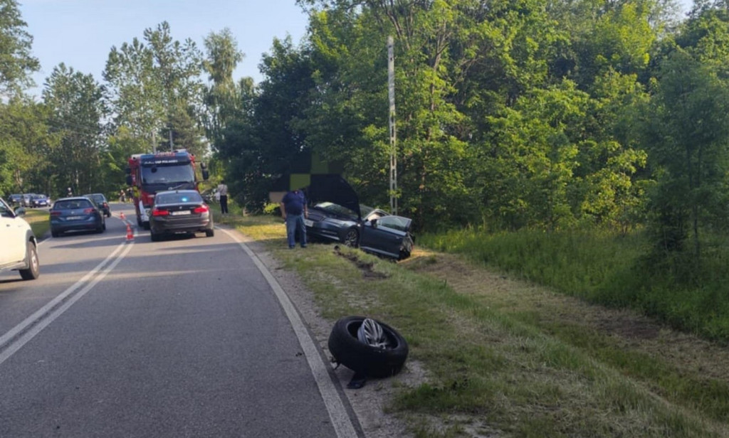 Wypadek na drodze wojewódzkiej w Połańcu