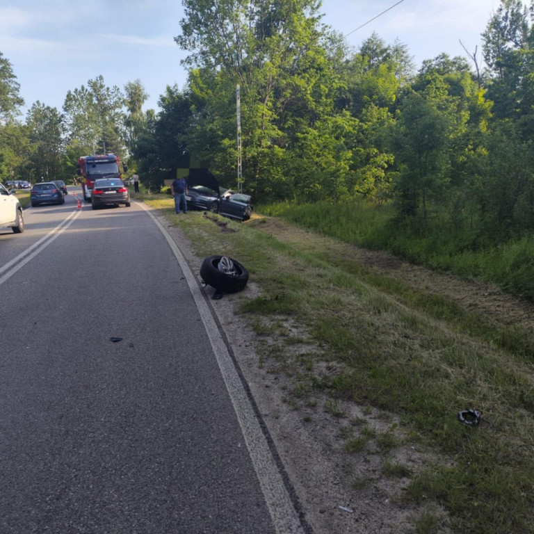 Wypadek na drodze wojewódzkiej w Połańcu