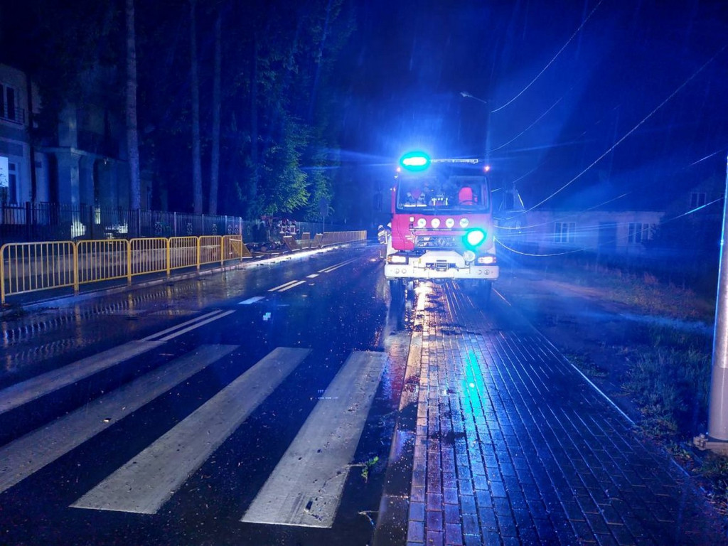 Nocna burza w powiecie sandomierskim