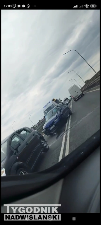 Wypadek na moście w Sandomierzu