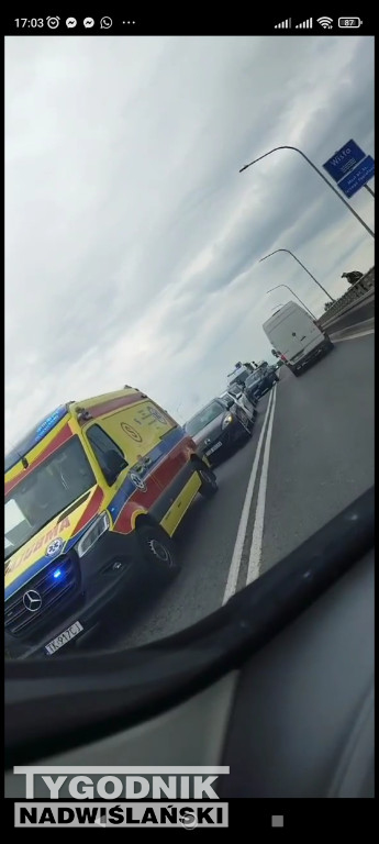 Wypadek na moście w Sandomierzu