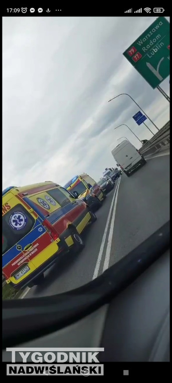 Wypadek na moście w Sandomierzu
