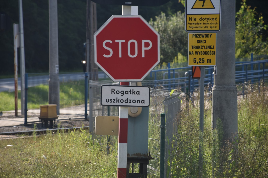 Znak Stop przejazd kolejowy Jadachy