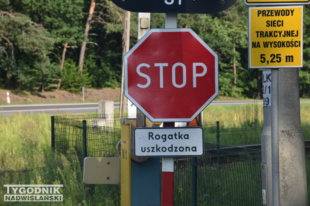 Znak Stop przejazd kolejowy Jadachy