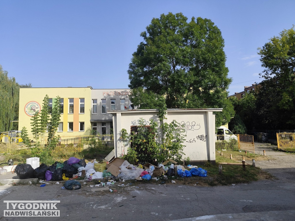 Śmietnisko przy przedszkolu w Tarnobrzegu