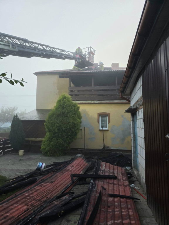 Pożar domu w Stalach