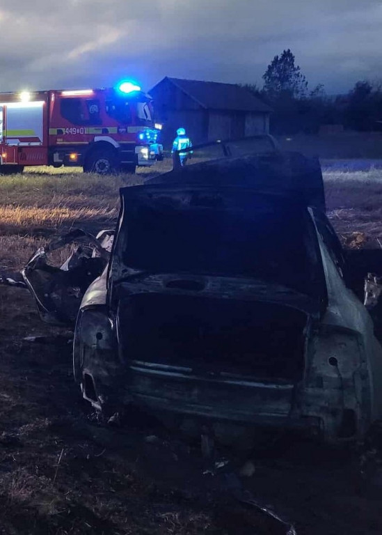Pożar auta w gm. Baćkowice