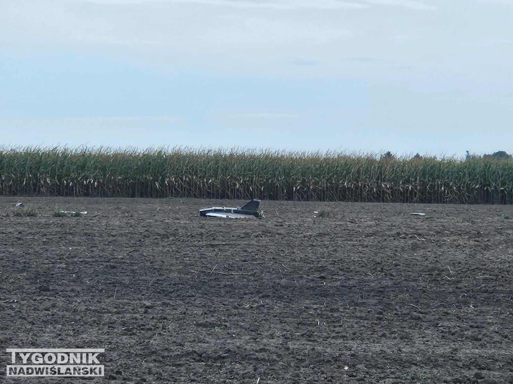 Dron spadł w Sobótce, gm. Ożarów