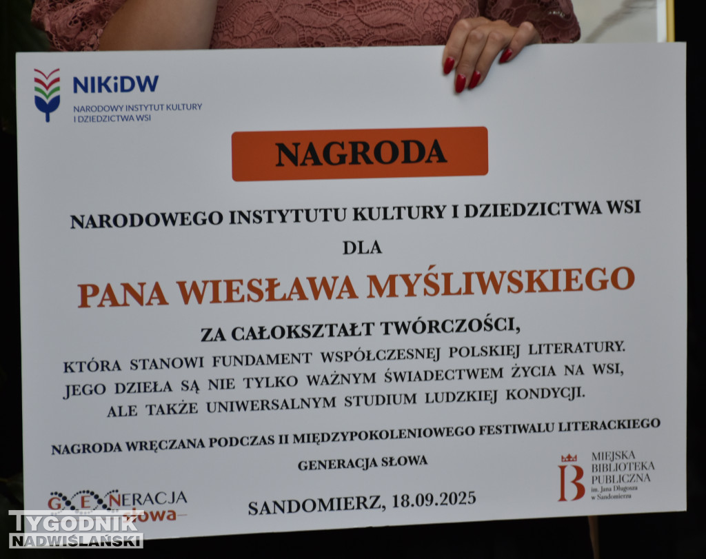 Wiesław Myśliwski nagrodzony w Sandomierzu