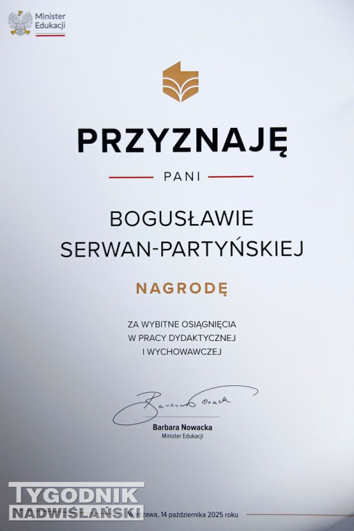 Nagroda dla tarnobrzeskiej nauczycielki