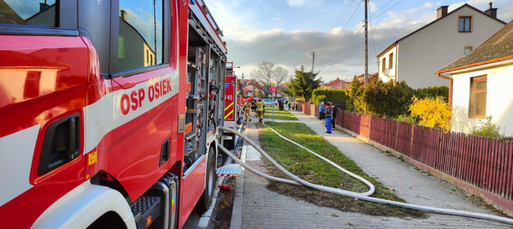 Pożar butli z gazem w Osieku