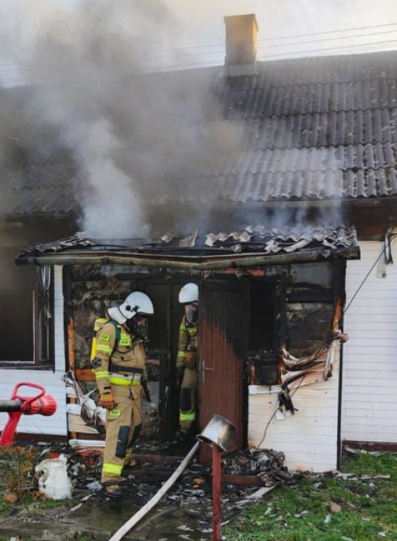 Pożar butli z gazem w Osieku