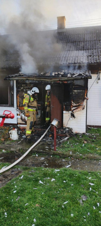 Pożar butli z gazem w Osieku