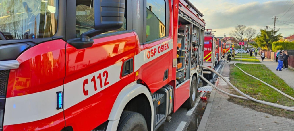 Pożar butli z gazem w Osieku