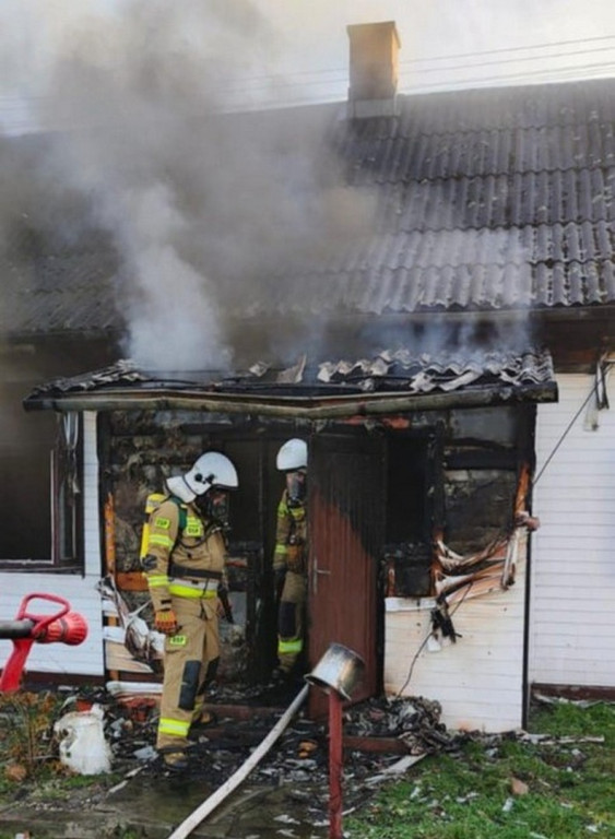 Pożar butli z gazem w Osieku