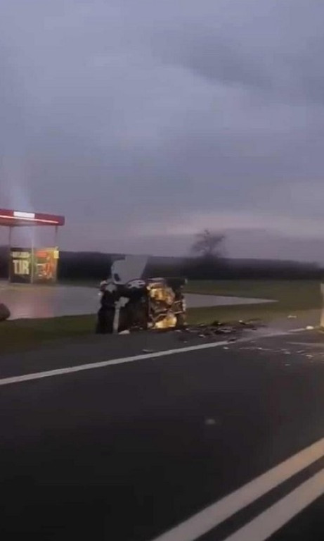 Wypadek na DK9 w Łoniowie