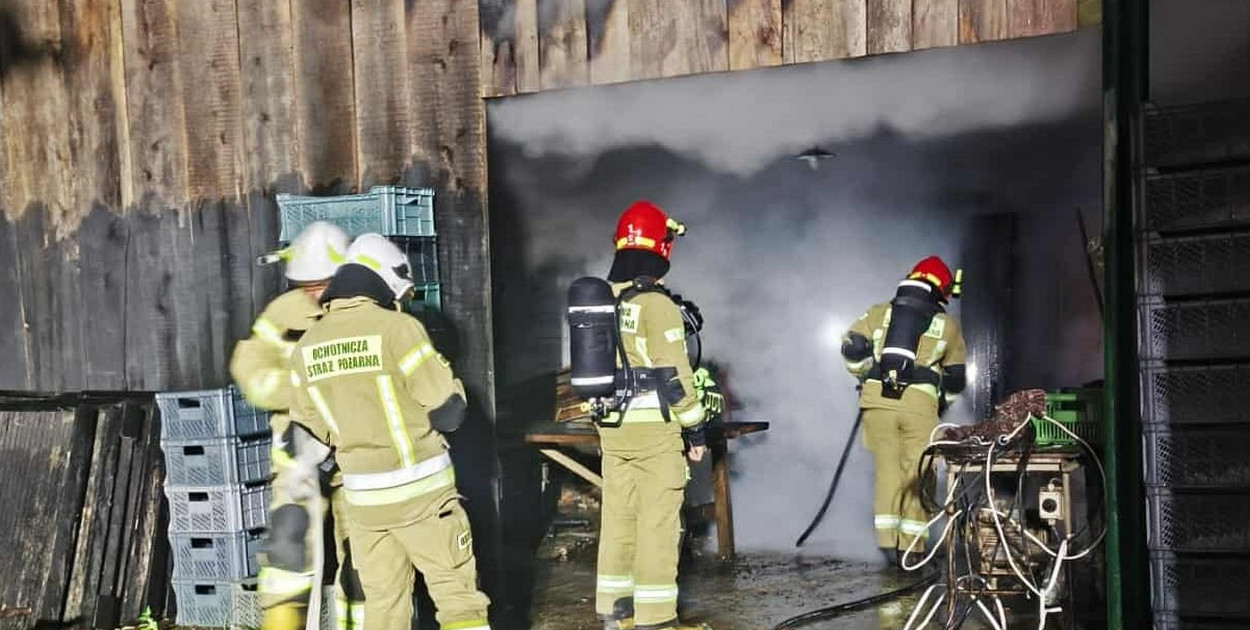 Pożar suszarni śliwek w pow. staszowskim