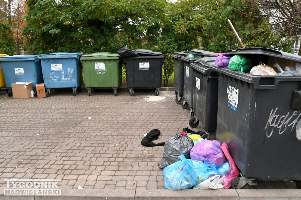 Spalony kontener na odzież w Tarnobrzegu