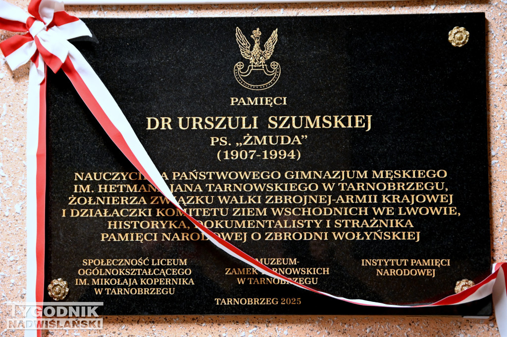 Odsłonięcie tablicy poświęconej Urszuli Szumskiej