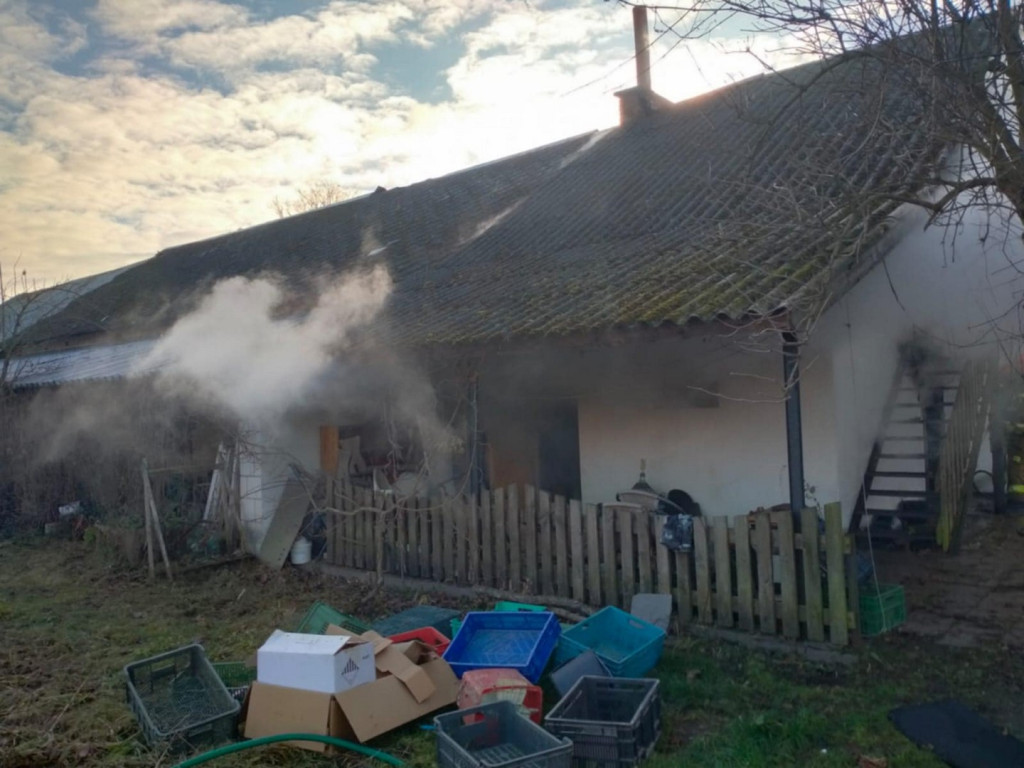 Pożar domu w Zawadzie