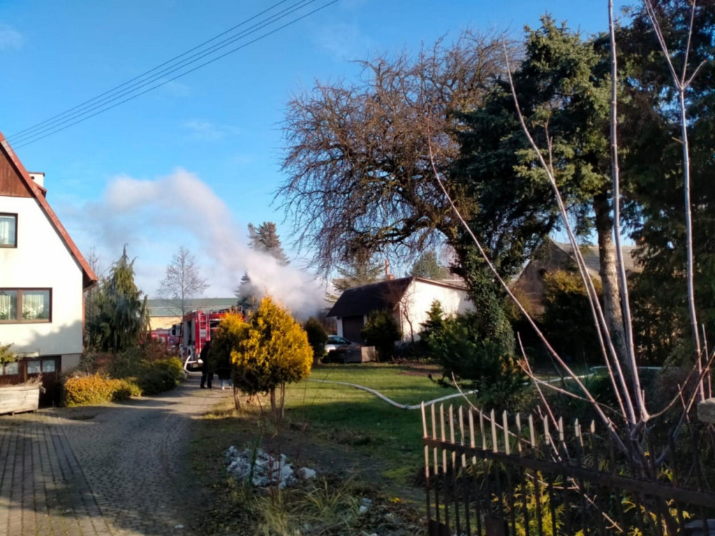 Pożar domu w Zawadzie
