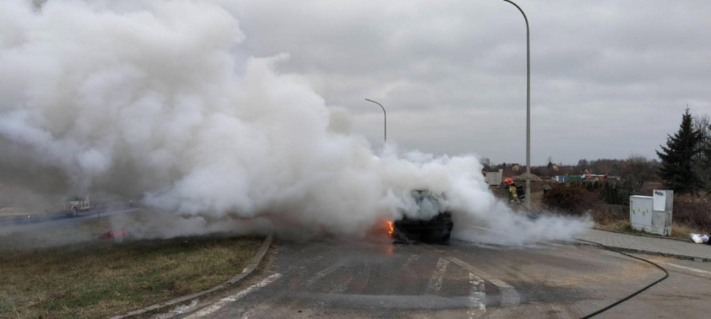 Pożar auta w Sandomierzu