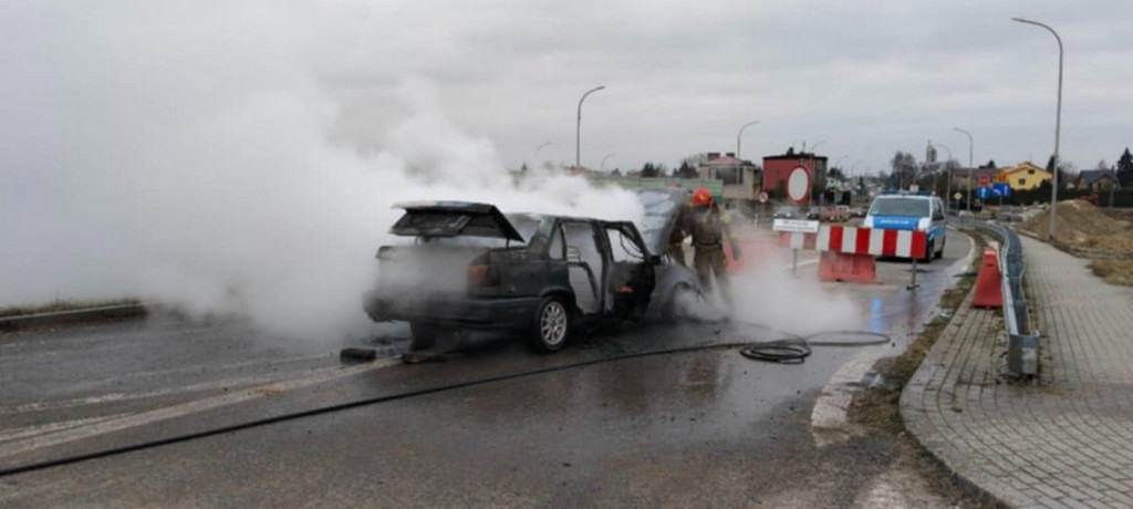 Pożar auta w Sandomierzu