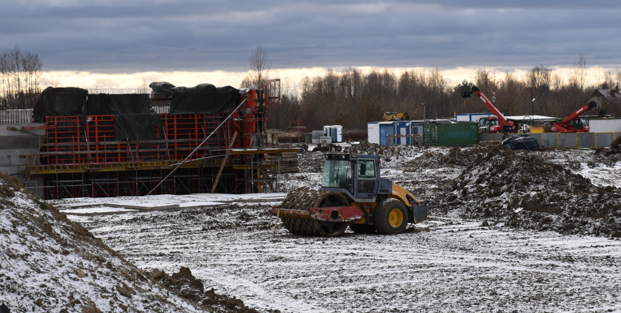 Budowa węzła drogowego za mostem w Sandomierzu