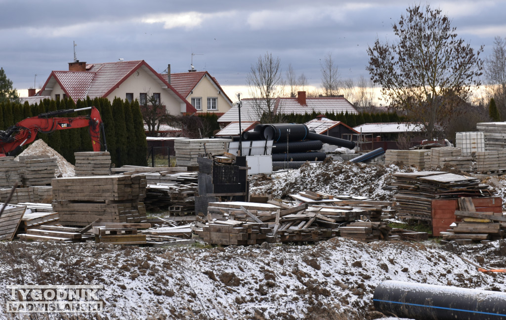 Budowa węzła drogowego za mostem w Sandomierzu