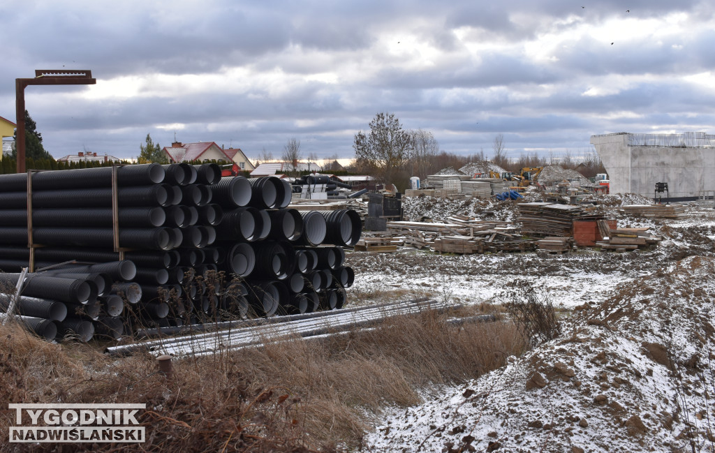 Budowa węzła drogowego za mostem w Sandomierzu