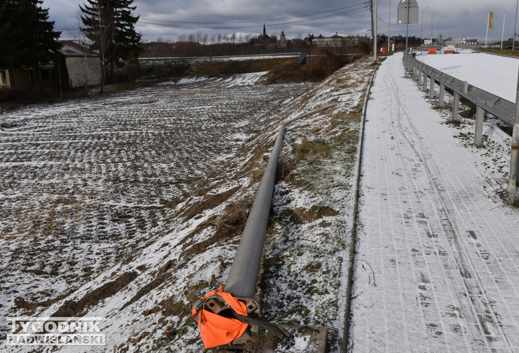Budowa węzła drogowego za mostem w Sandomierzu