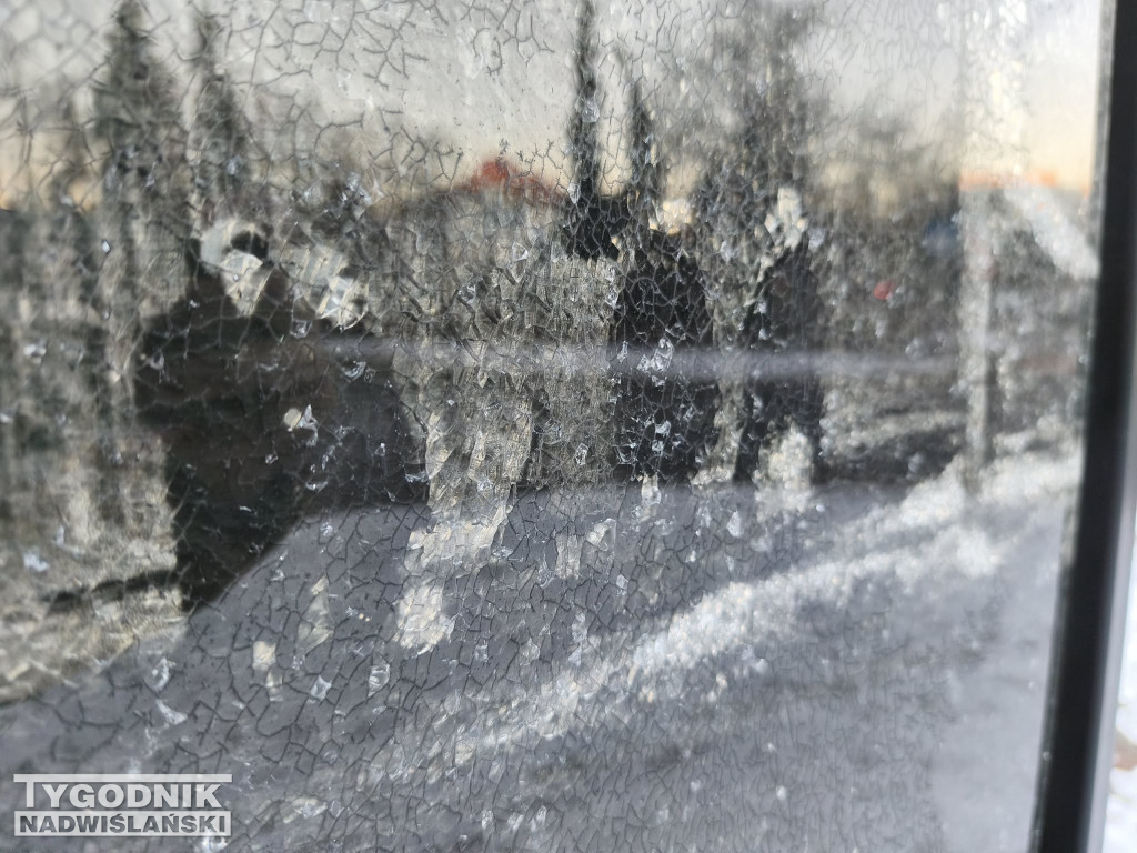 Zniszczona tablica w Tarnobrzegu