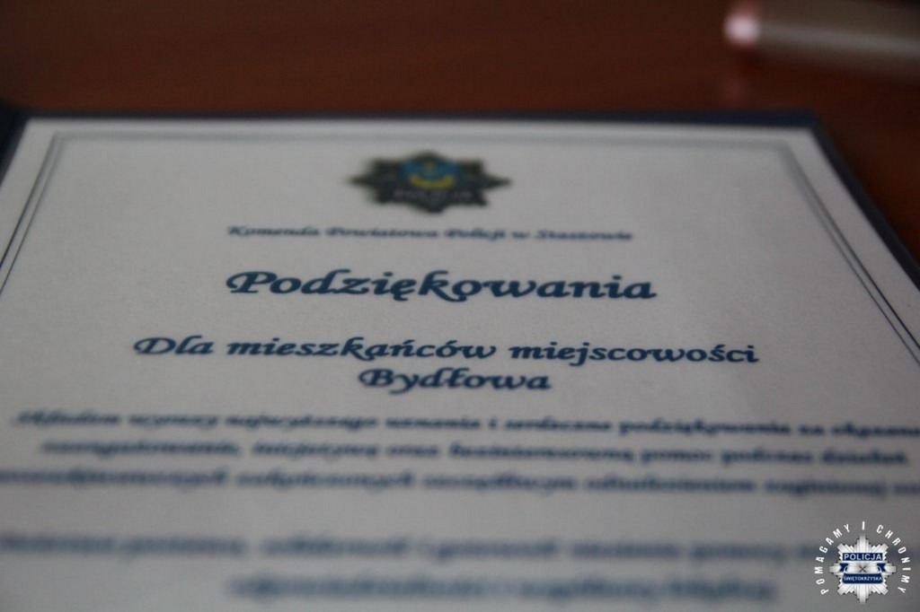 Podziękowania dla mieszkańców Bydłowej