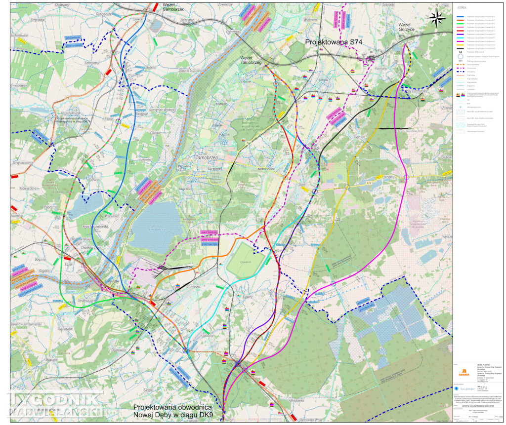 Pomarańczowy wariant trasy nowej Drogi Krajowej nr 9