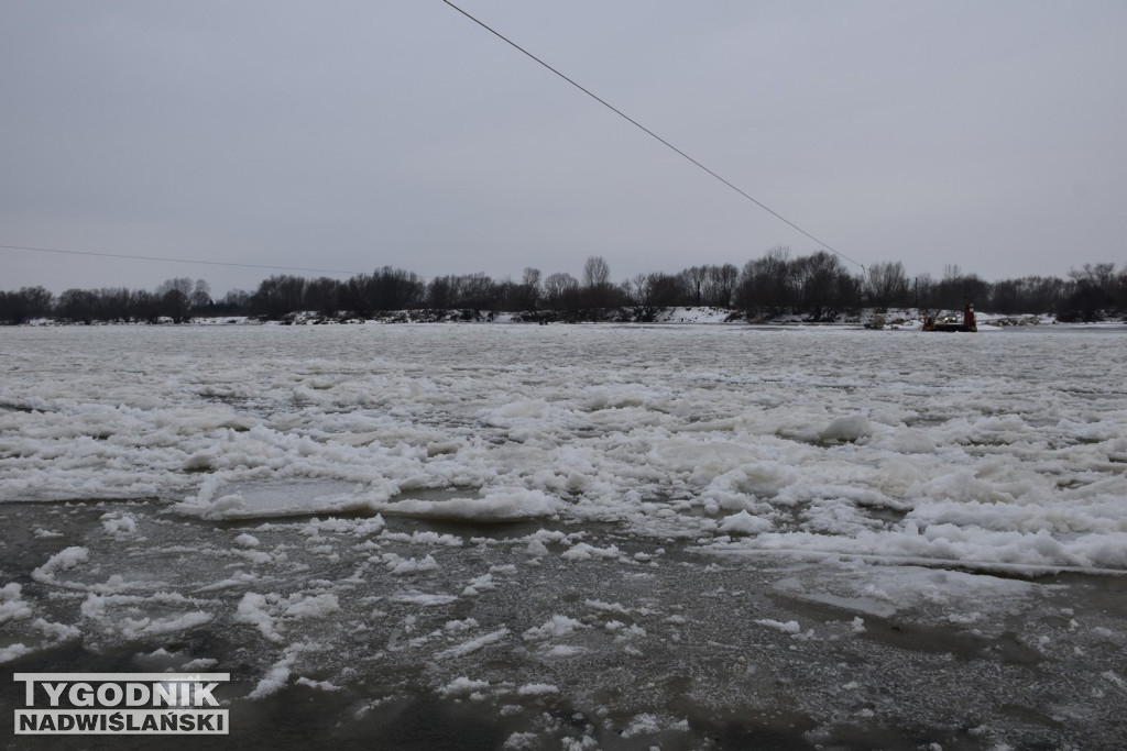 Zamarznięta Wisła w Tarnobrzegu