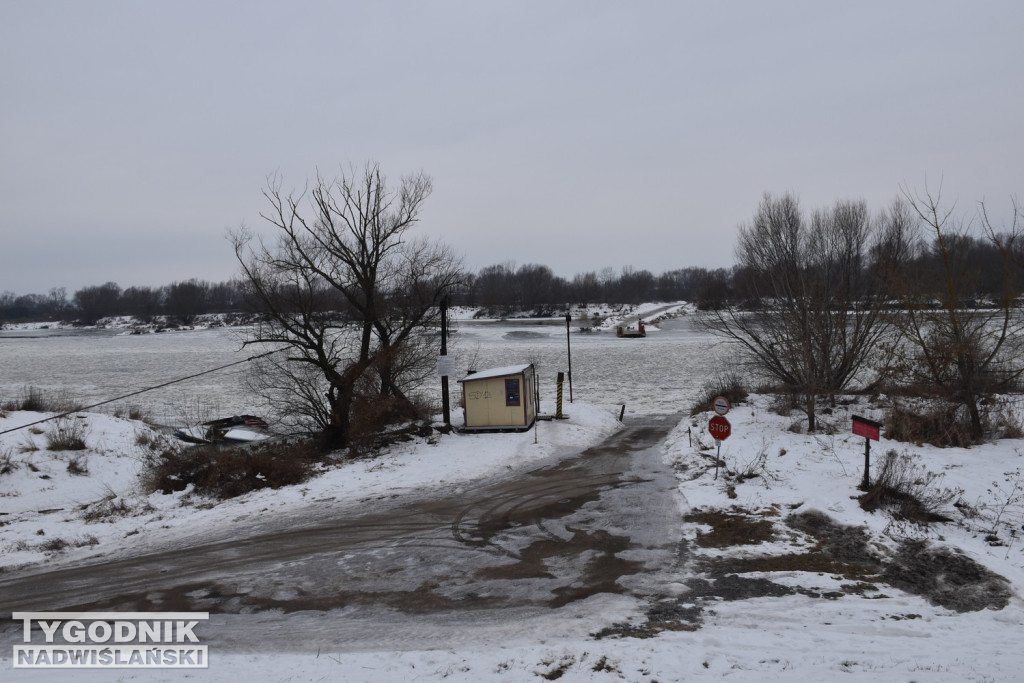 Zamarznięta Wisła w Tarnobrzegu