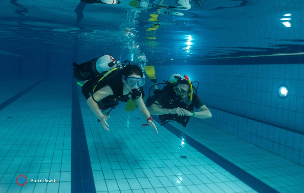 Nurkowanie na basenie w Nowej Dębie